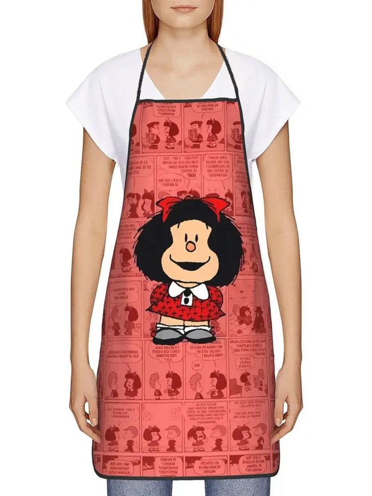 Vintage Cartoon Printed Apron, 100% Polyester Woven