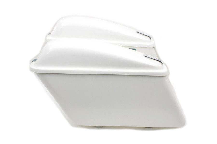 Replica White Saddlebag Set for FL 1963-1984 Harley Davidson