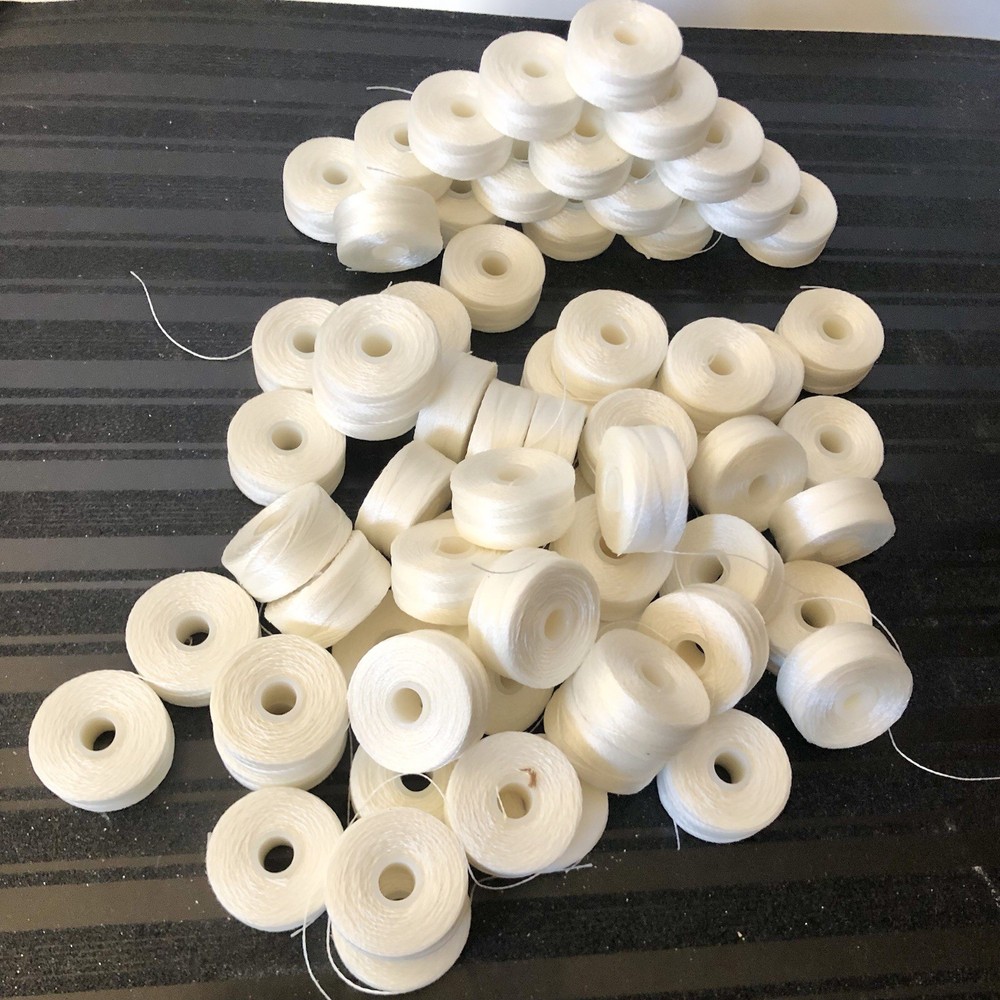 60 Nylon White Sewing Bobbin Size 46 New