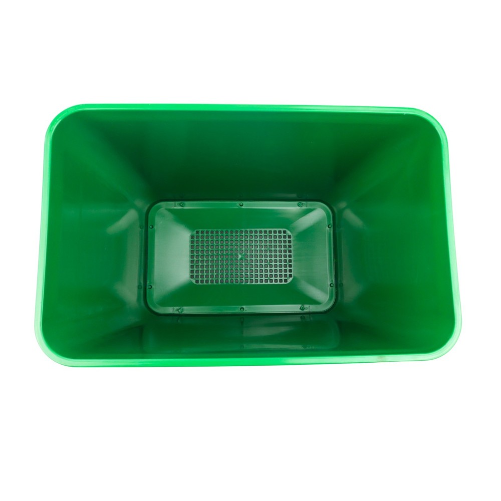 Green Drink Dump Bin w/ Wheels – Dual Compartment Liquid & Trash Disposal