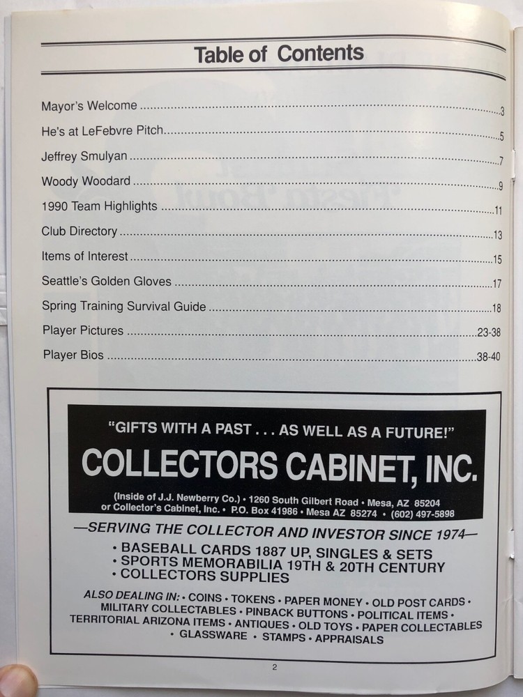 1991 Seattle Mariners Vs California Angels Spring Training Program Griffey Cover