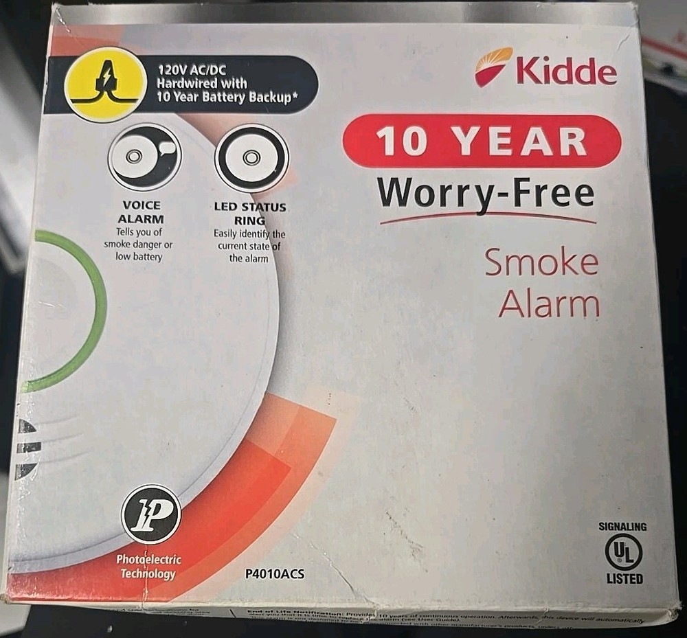 Kidde P4010ACS AC Hardwired Smoke Alarm White