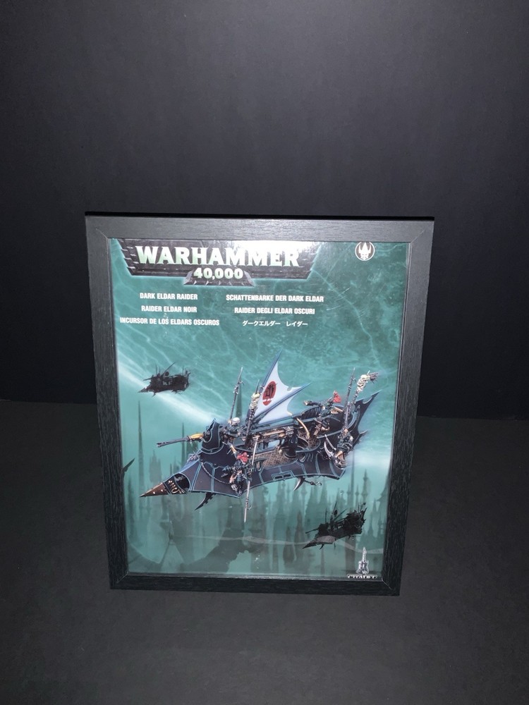 Framed Dark Eldar Drukhari Raider Box Cover Art OOP Warhammer 40K DECOR