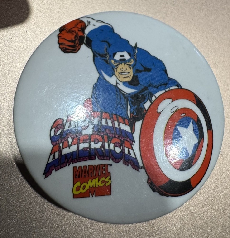 1996 MARVEL COMICS  PIN BUTTON ROUND 1 3/4 INCH CAPTAIN AMERICA #1138