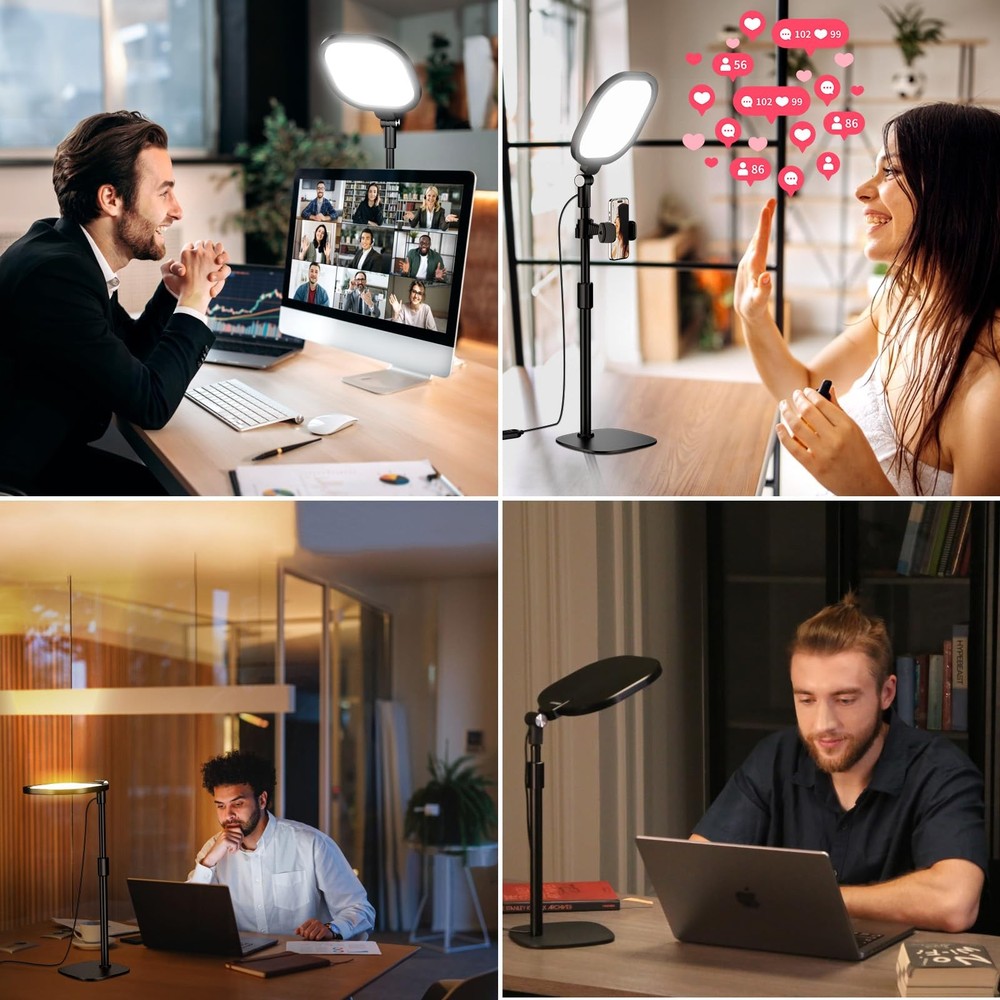 Zoom Lighting for Computer, Adjustable Desk Lighting for Video Calls, 30 Light