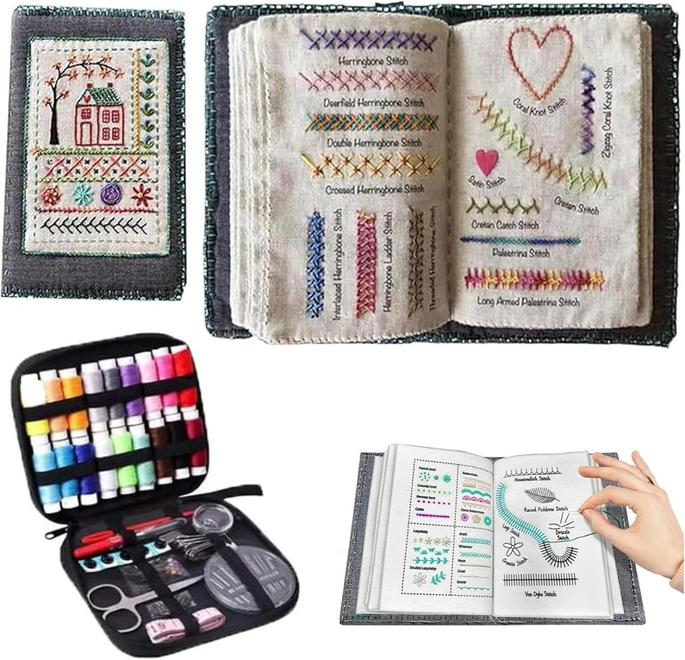 Embroidery Learning Book DIY Stitch Kit 106 Patterns Sewing Guide for Beginners