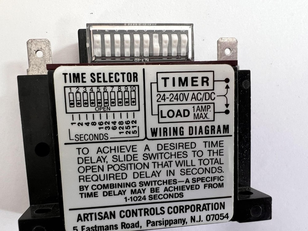Artisan Time Capsule Model 438 USA Solid State Timer 24-240V AC/DC 1A Adjustable