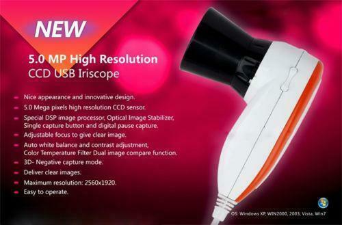 NEW 5.0 MP USB Iriscope Iris Analyzer Iridology camera + pro Iris Software Best