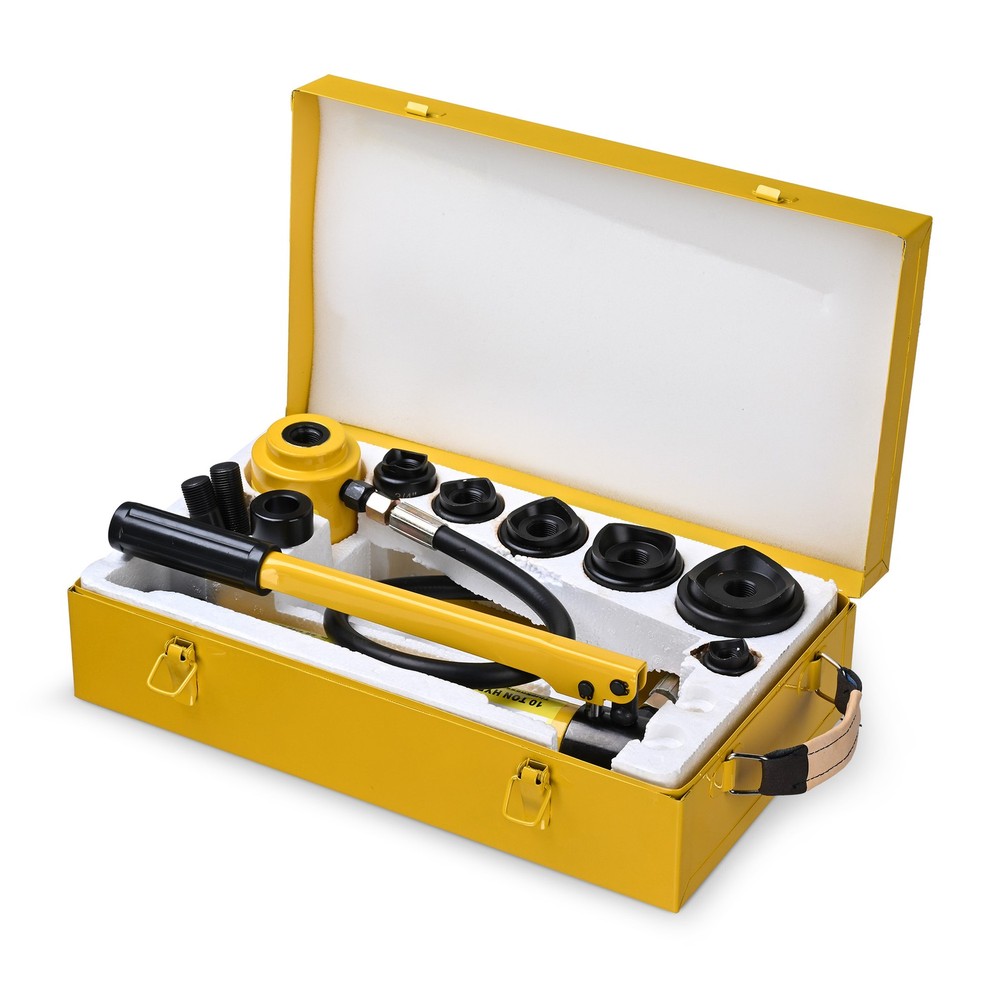 Yessources 1/2" - 2" Hydraulic Knockout Punch Set Electrical Conduit Hole Cutter