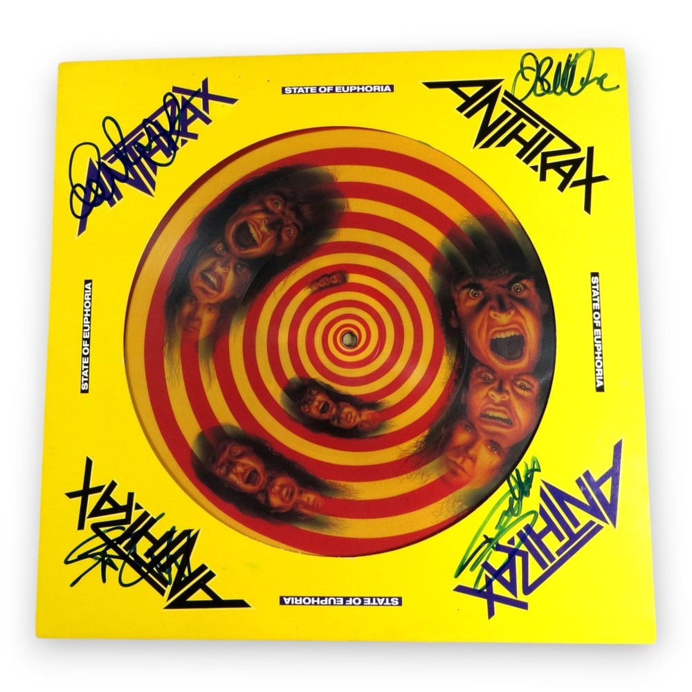 Anthrax Band Signed Autographed Record Sleeve Scott Ian +3 BAS AE40904