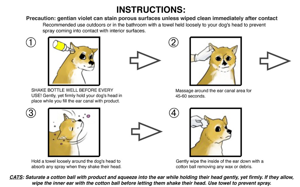 Witch Hazel Dog & Cat Ear Cleaning Solution Infection Treatment, 4oz