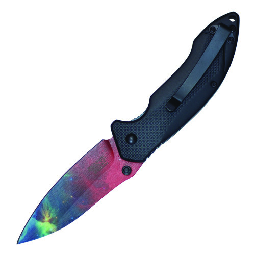 Assisted Open Pocket Knife Galaxy Design Red