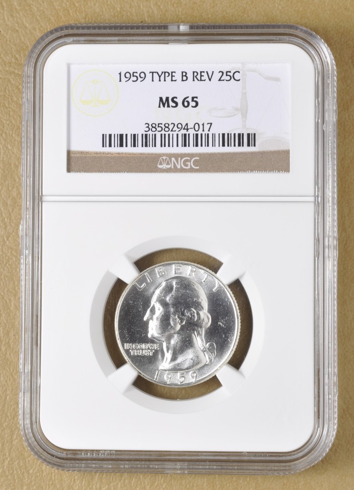 1959 P Washington Quarter 'Type B Reverse' NGC MS65