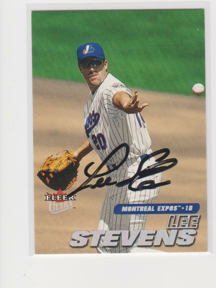 LEE STEVENS MONTREAL EXPOS   AUTOGRAPHED CARD