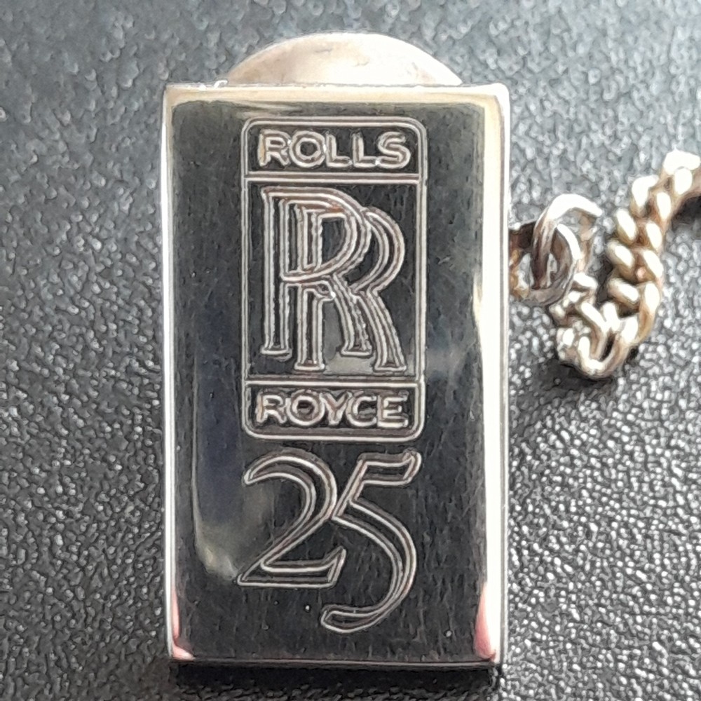 Rolls Royce Tie Pin & Chain Bar , 25 Year Service.