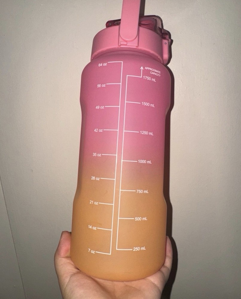 64oz Motivational Water Bottle pink