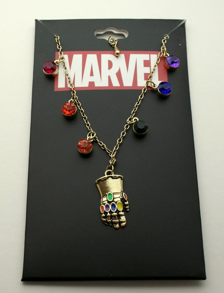 Marvel Comics Avengers Infinity War Thanos Stone Gauntlet Necklace New MIP