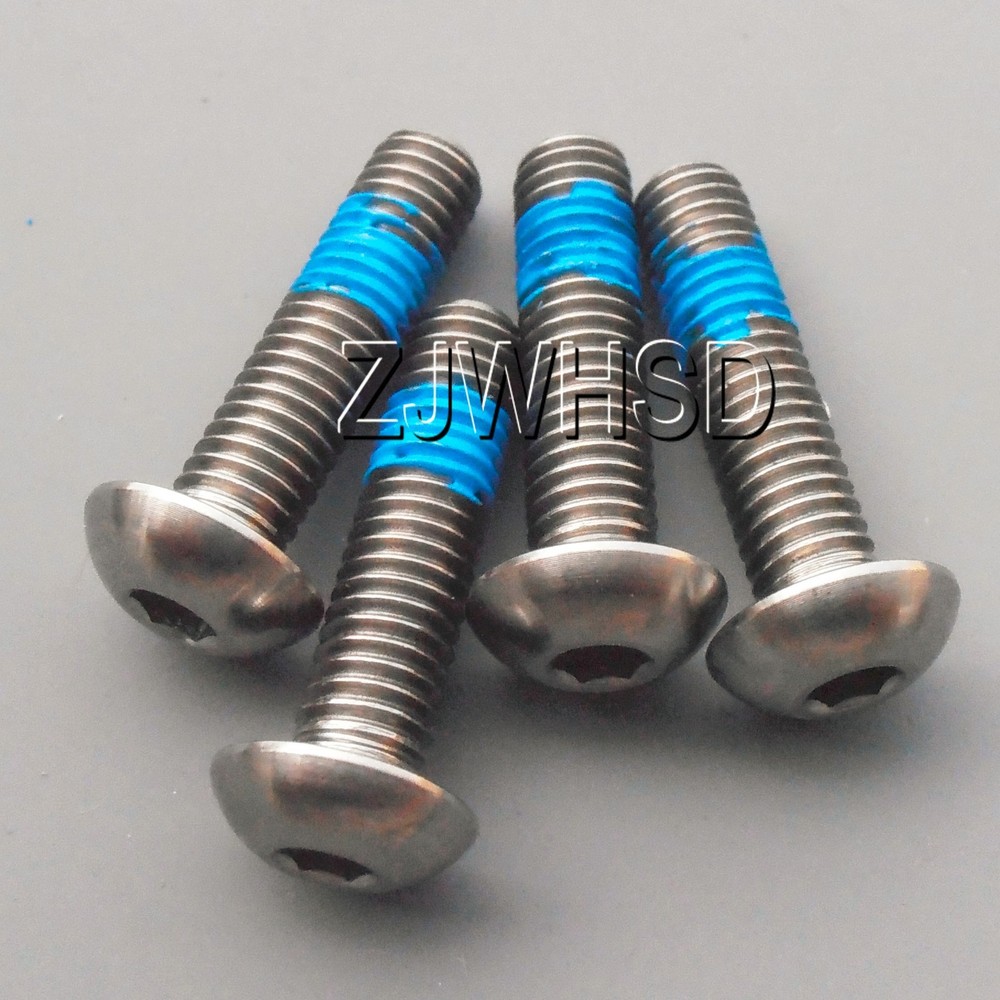 4pcs M5 x 20 Titanium Ti Screw Bolt Allen hex Socket Button head + ThreadLocker