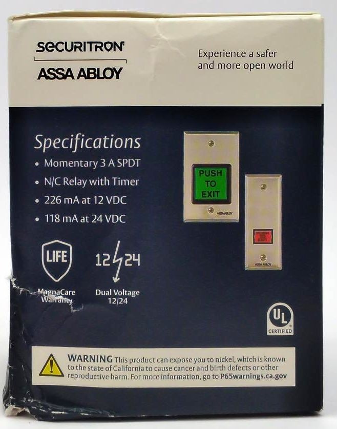 Securitron Assa Abloy Push to Exit Button Emergency Switch Action EEB2