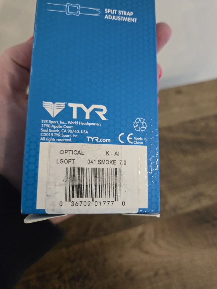 NEW ~ TYR Active Corrective Optical Swim Goggles Smoke -7.00