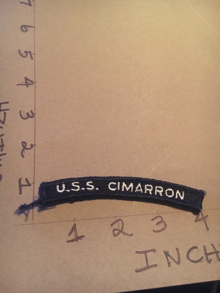 US NAVY SHOULDER STRIP TAB rocker Patch USS Cimarron