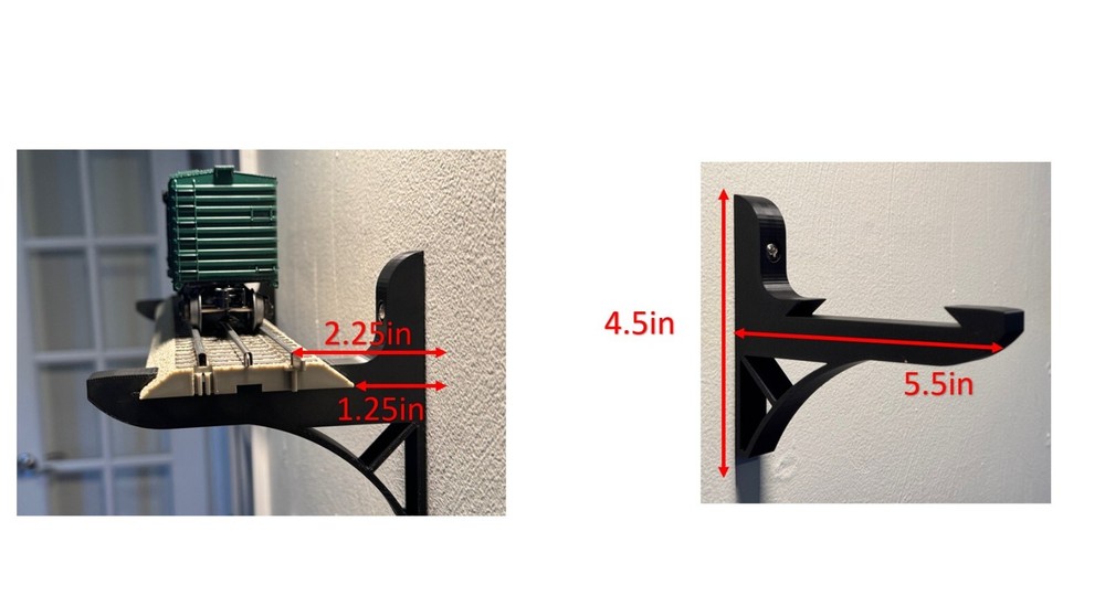 O Scale Wall Mount Bracket - Single Bracket (FasTrack Compatible)