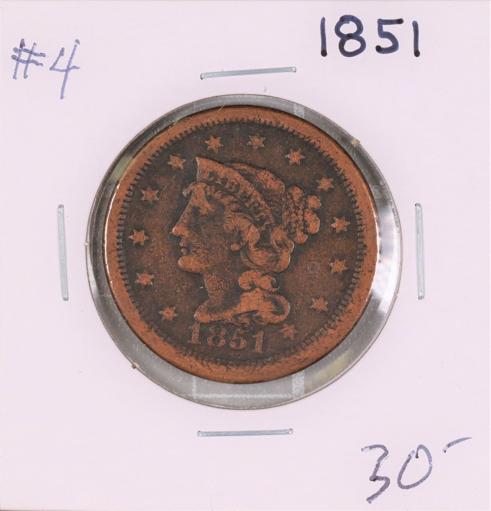 1851 Braided Hair Large Cent #4