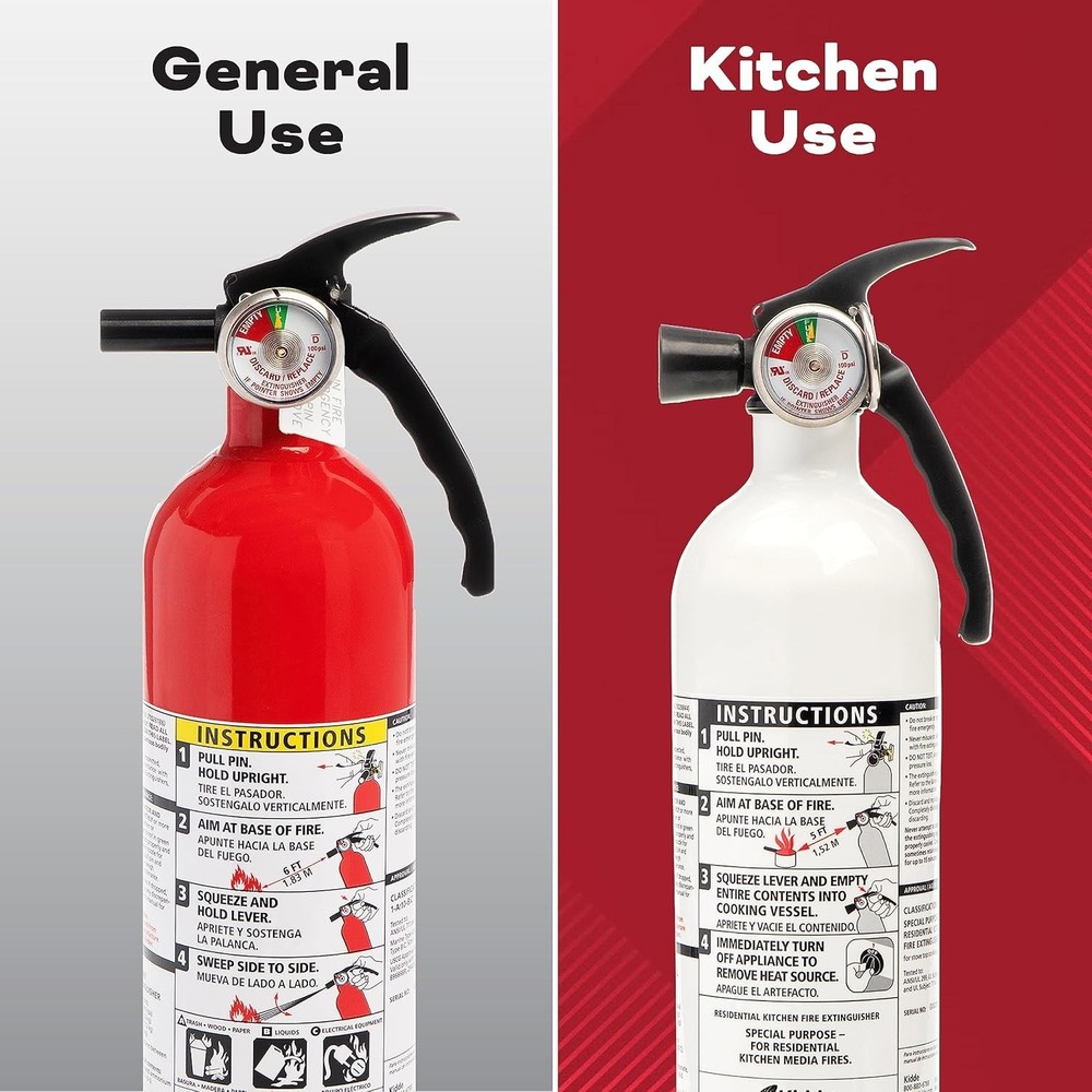 Kitchen Fire Extinguishers for Home & Office Use, 2 Pack: One 1-A:10-B:C and ...