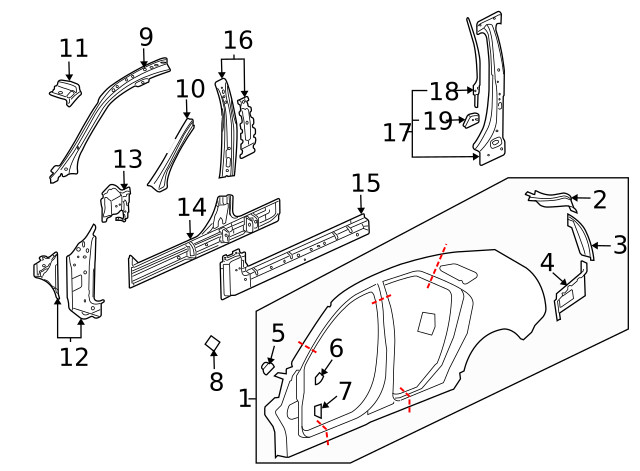 Genuine GM Passenger Side Body Side Outer Panel Rear Lower Extension 20869981