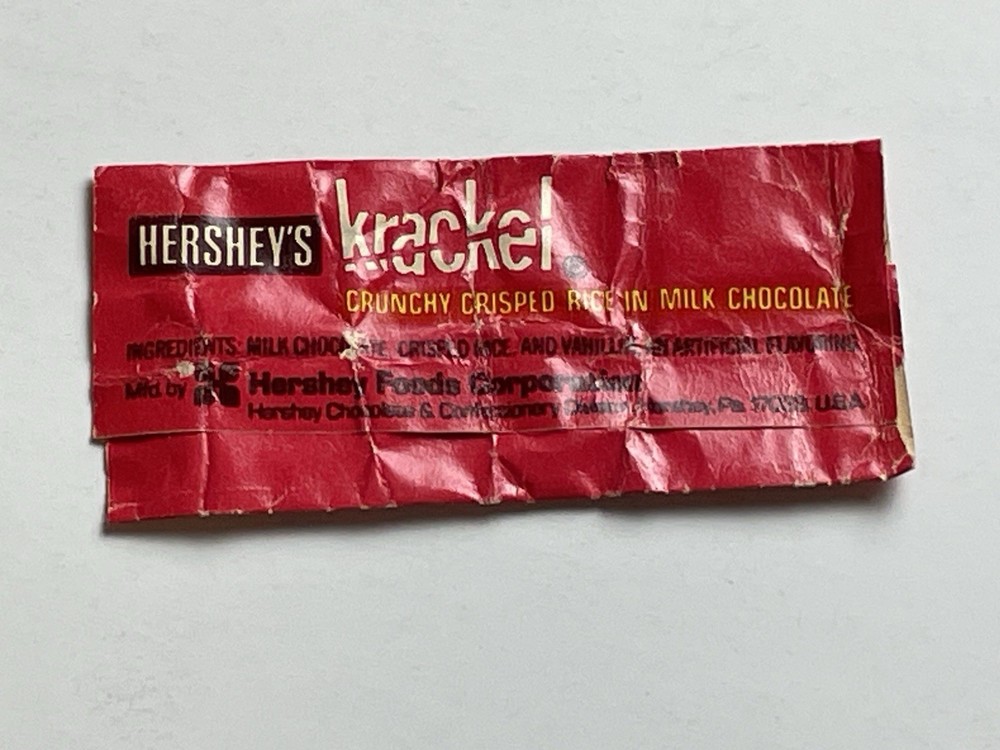 1970’s Hershey’s Krackel Junior Candy Bar Wrapper Chocolate