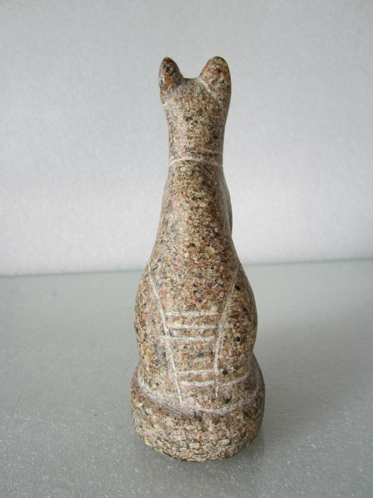 ANCIENT EGYPTIAN PHARAONIC CAT CARVED STONE STATUE