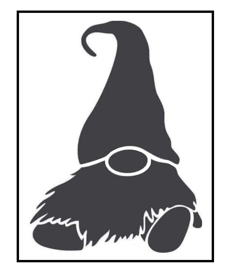 8"x10" Clear Plastic Stencil - Gnome (SA26)