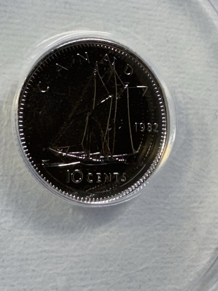 1982 Canada 10 Cents Proof Like Graded MS 65 by ANACS