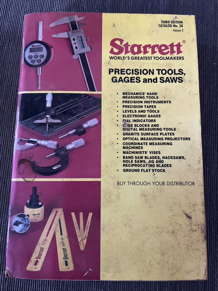 Starrett Third Edition Catalog 1994 No 28
