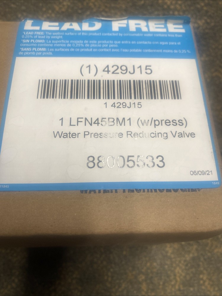 Watts 1" Adjustable Water Pressure Reducing Valve LFN45B M1- PRO PRESS - NEW