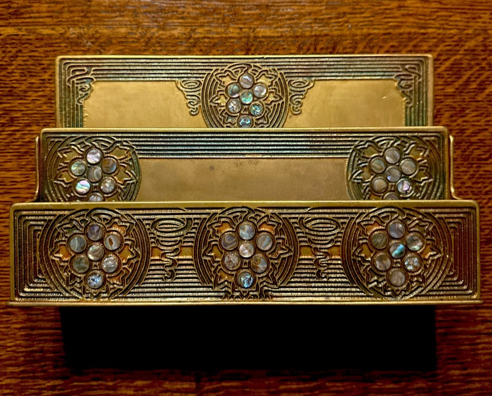 Antique Tiffany Studios Abalone Pattern 10 Piece Desk Set Collection: Perfection