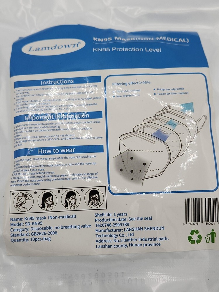 Lamdown KN95 Non-Medical Face Mask 10-Pack