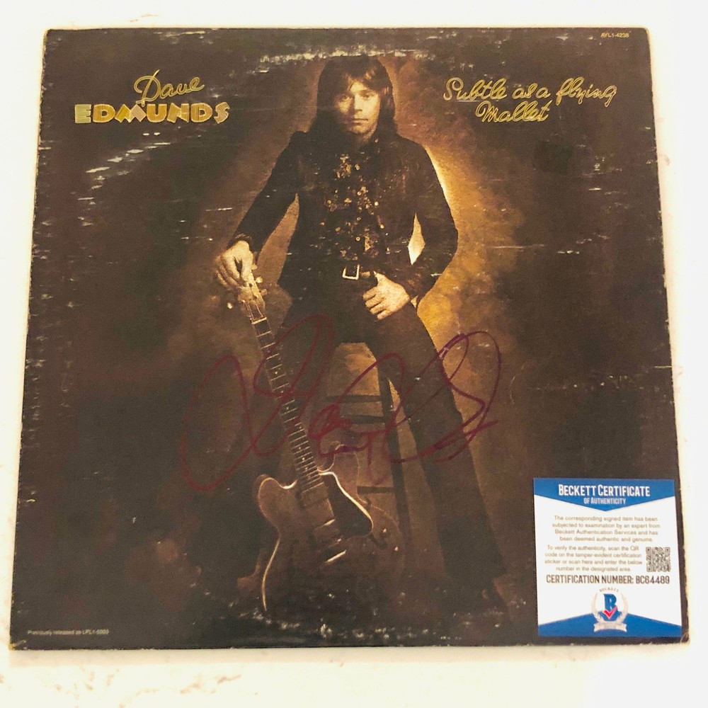 DAVE EDMUNDS  Signed "Subtle" Record Album LP Beckett Authentication