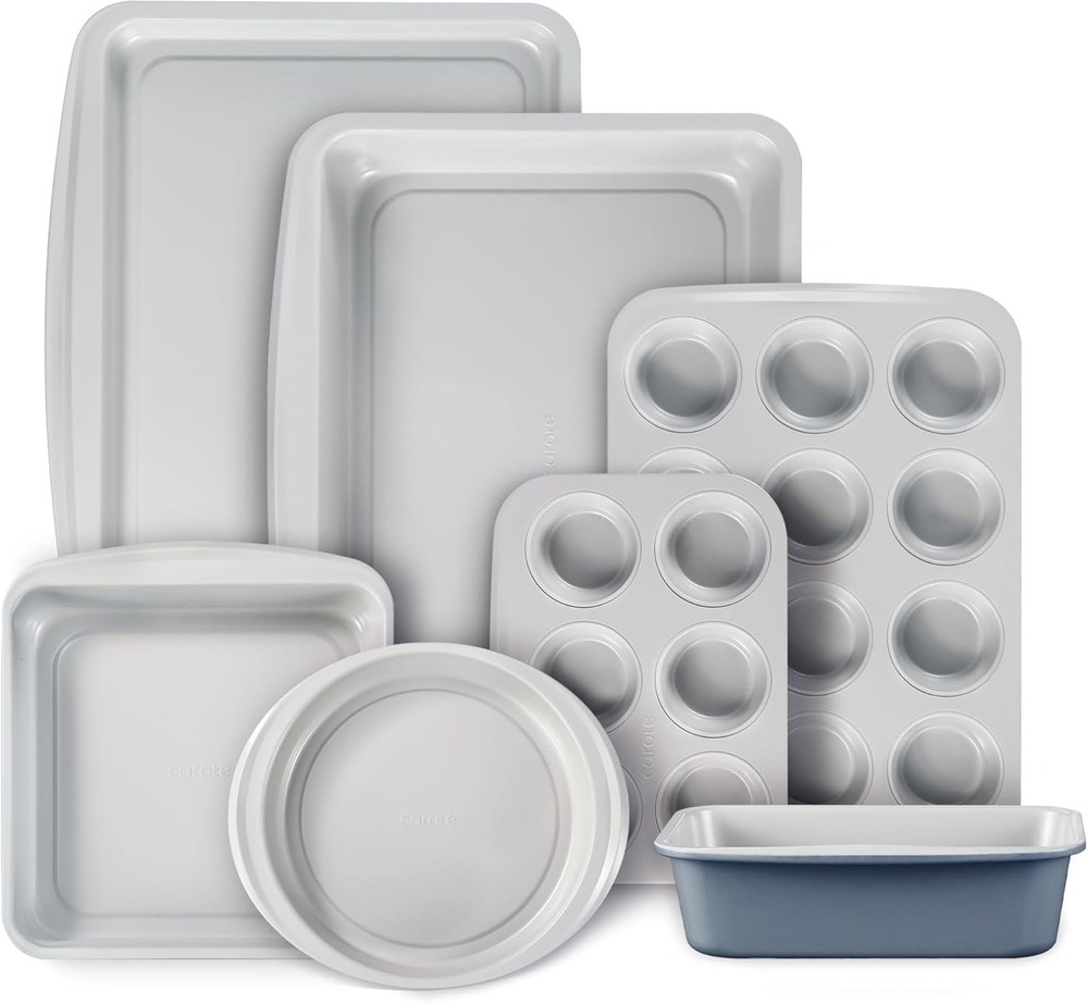 7Pc Nonstick Stackable Baking Pans Set Bakeware Sets Including Cookie Sheets New