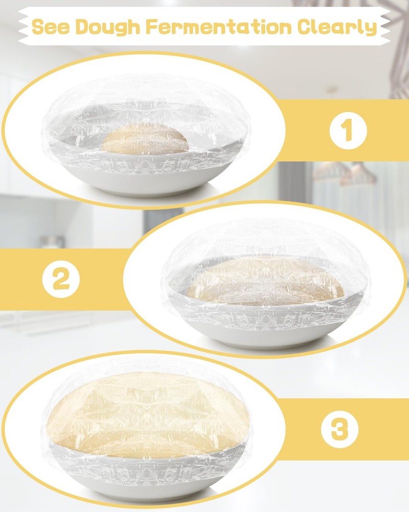 Plastic Bowl Covers for Sourdough Bread Proofing Large Disposable Elastic Foo...
