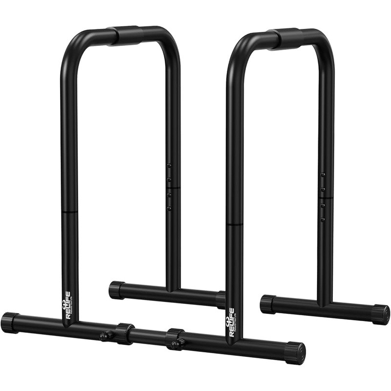 Heavy Duty Adjustable Dip Bars Strength Training Push Ups Gym Workouts New