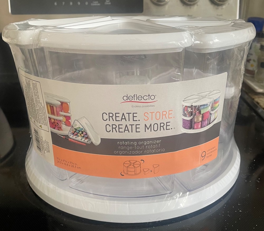 Deflect-O Rotating Carousel Organizer, 9-Bin, White