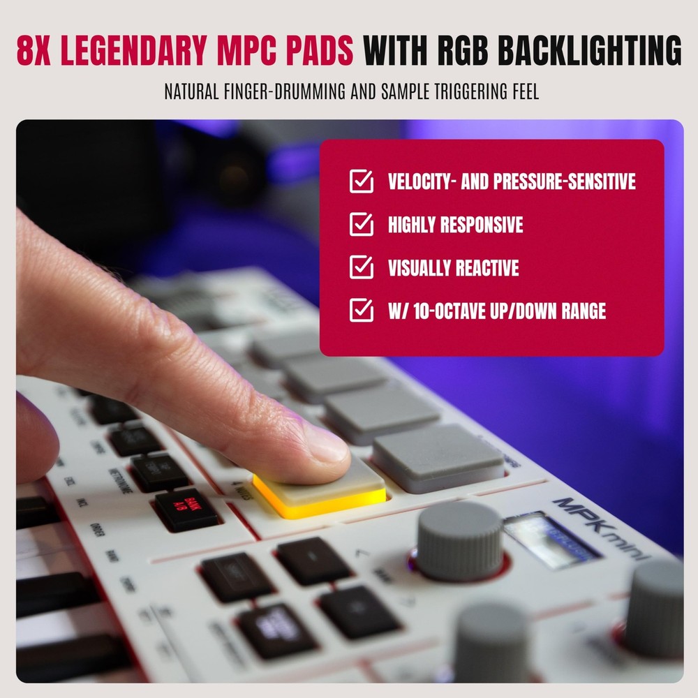 Akai Professional MPK Mini IV USB-C MIDI Keyboard Controller for Grey