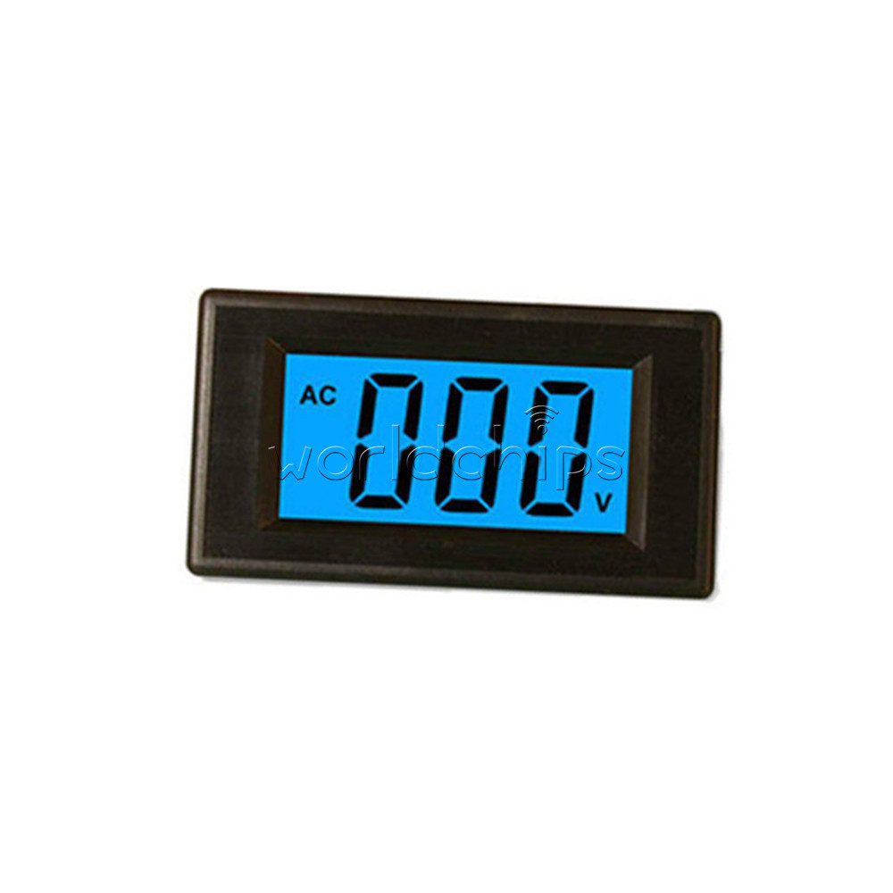 4-wire AC 0-500V Digital Blue LCD Volt Panel Meter voltage power supply