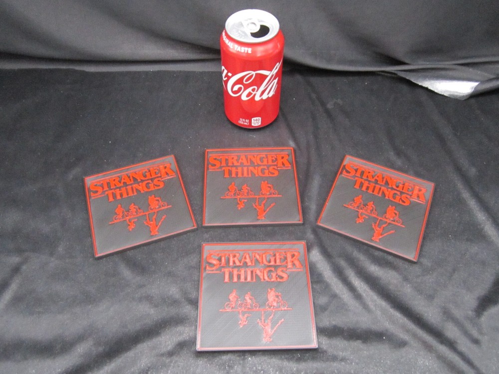 Stranger Things Drink Coaster Set (4 Qty 3d Printed for Cold Beverages)