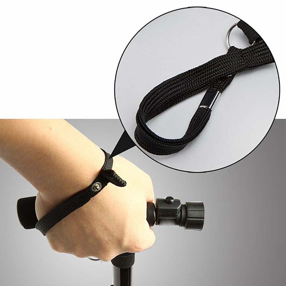 Foldable Walking Stick w/ LED Light Disability Old People Pivoting Base Cane