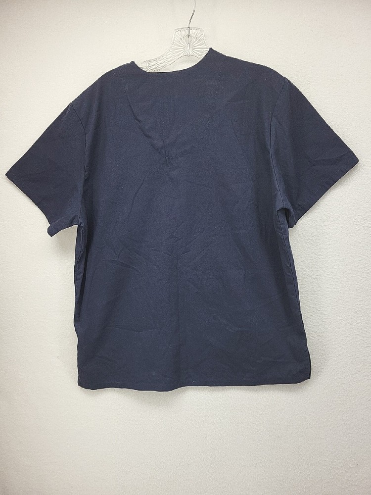 NFL Team Apparel Denver Broncos Womens Scrub Top Blue Small Pullover Logo