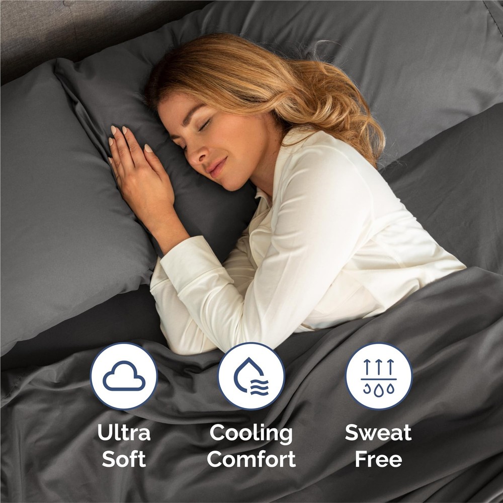 Split King Size 5 Piece Sheet Set - Comfy Breathable Cooling Bed Sheets Set ...