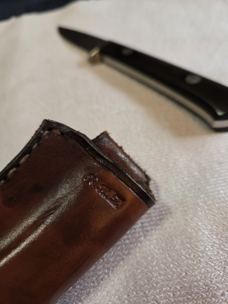 Handmade RALPH TURNBULL fixed Blade, Micarta handle and Leather sheath