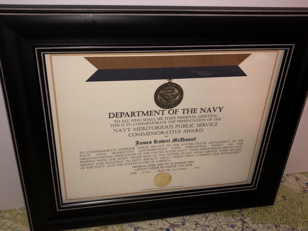 NAVY MERITORIOUS PUBLIC SERVICE COMMEMORATIVE AWARD CERTIFICATE Type-1